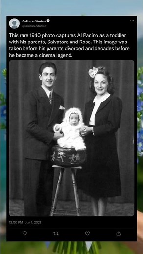 Before The Godfather: Baby Al Pacino With His Parents (1940) 👶📸#AlPacino #TheGodfather #VintagePhoto