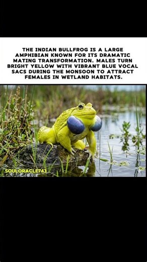 Rare Indian Bullfrog Turning Bright Yellow and Blue for Monsoon!