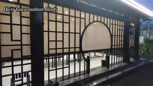 Motorized Waterproof Windproof Zip Track Zipper Roller Blinds Outdoor Patio Balcony Blinds Retractable Screen Outdoor Blind