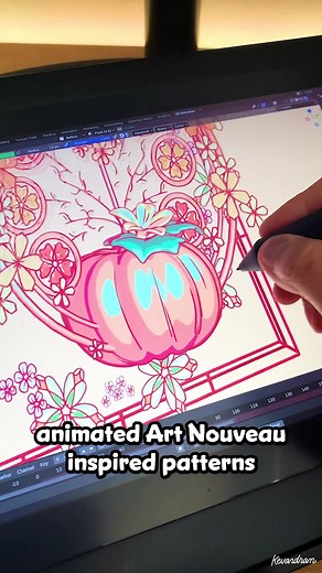 Highlight on this art nouveau inspired piece I made a while ago. Had lots of fun combining 2D hand drawn #greasepencil elements in #blender3d with geometry nodes. If you’d like to find the full breakdown, you can check out my YouTube channel 😁 - - - #b3d #halloween2024 #blenderart #3dartist #blendertutorial #2d3d #halloween #2danimation