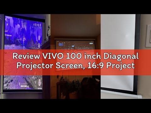 Review VIVO 100 inch Diagonal Projector Screen, 16:9 Projection HD, 4K 3D 1080P HD Manual Pull Down,