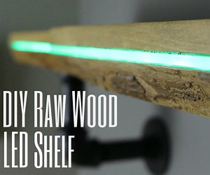 DIY Color Changing Raw Wood LED Shelf