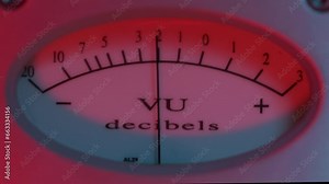 Recording Studio Analog Compressor Meter, close-up showing the needle bouncing from a vocal recording. Stock Video
