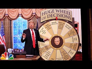 Trump Unveils Huge Wheel of Decisions