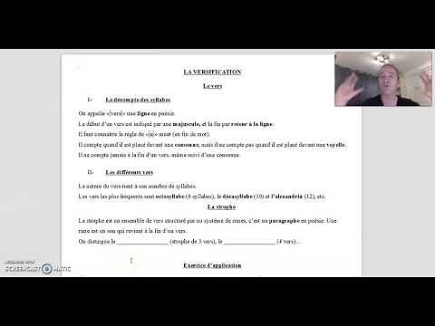 Versification cours et exercices