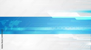 Blue grey technology motion background with world map and squares. Seamless looping. Video animation Ultra HD 4K 3840x2160 Stock Video