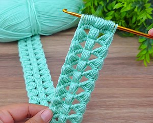 Great idea ~ super easy tunisian crochet hair band, bag handle model video online totarial #crochet | Sevil Crochet