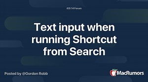 Text input when running Shortcut from Search