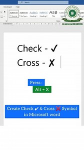 3K views · 21 reactions | Create Check ✔️ & Cross ❌ Symbol in Microsoft word | Amazing tricks of Microsoft word |  #word #msword #microsoftword #wordtips #wordtricks #check #cross #createcheckandcrosssymbol #shortcutkeytricks #KeyboardShortcuts #education #excelwithbapisardar #shorts #fbviralreels | learn Excel with Bapi Sardar | Facebook