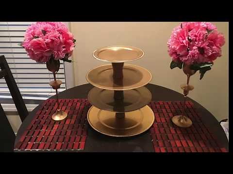 How to make cupcake stand DIY Dollar Tree
