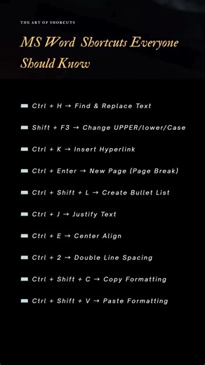 10 Microsoft Word Keyboard Shortcuts Everyone Should Know! ⌨️⚡ #shorts #keyboardshortcuts