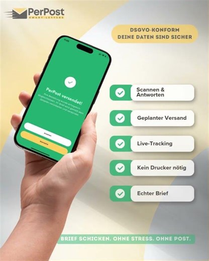 Brief per App verschicken — so geht's mit PerPost (2 Minuten)