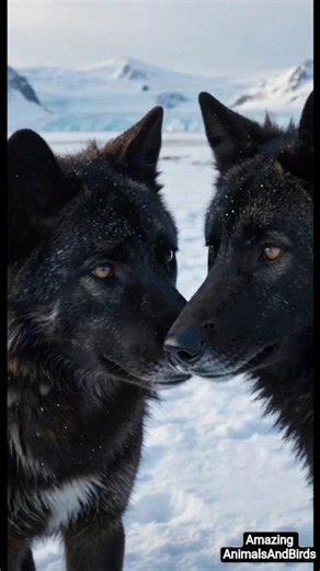 Rare Black Arctic Wolves Showing Affection ❤️ | Heartwarming Wolf Love in the Snow