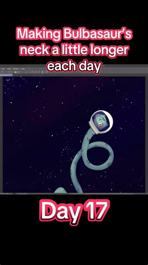 Making Bulbasaur’s neck longer each day: day 17. Where is he going? #pokemon #bulbasaur #pokémon