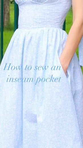 Carolina | Sewing Patterns and tutorials on Instagram: "This is an easy and quick sewing pattern adjustment to make your inseam pockets look next level neat🤌 Thanks for watching! I’m Carolina and I love sharing sewing and fashion related content, I hope you stick around☺️ . . . . . . . . . #sewingtutorial #sewingtipsandtricks #isew #isewmyownclothes #memade #millenialsewing #sewistofinstagram #imakemyclothes #indiepatterns"