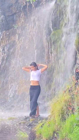 Azar Key on Instagram: "Waterfall on Seward Highway, had to stop because it was too beautiful to pass it. Me getting drenched was not intentional. The weather in Alaska has been amazing and the water was really refreshing so I had to take advantage of it!"