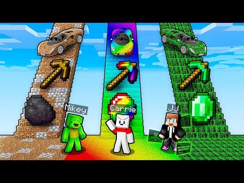 JJ vs Mikey vs Carrie: STRANGE STAIRS BATTLE in Minecraft - Maizen