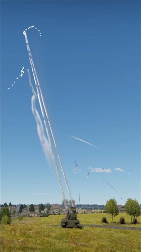 BM21 Grad salvo pursuit strike interception explosion💥 #bm21 #grad #rocket #mlrs #aa #lock #hit #sim