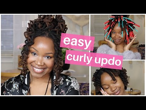 EASY Curly Loc Updo with Flexi Rods