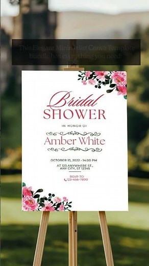 Elegant Bridal Shower Invitation Template | Editable Canva DIY Invites (Printable Set)