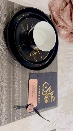 4.1K views · 15 reactions | Sneak Peek: Eid Breakfast Setup Ready  Look out for the full reel posted tomorrow! Black Marble dinnerset: @letsshopsa Eid Serviettes: @deendistrict Personalised Quran Markers: @crystalbowtique_za Placemats: @homeandtrends_za | KitchenQueens_ | Facebook