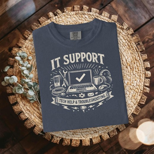 IT Support Team Gift: Funny Tech Help Desk Humor, Troubleshooting Tee | Computer Icons, Geeky Apparel, Casual Wear - Etsy