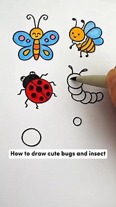 How to Draw a cute Insects for kids | Nica Aguilar