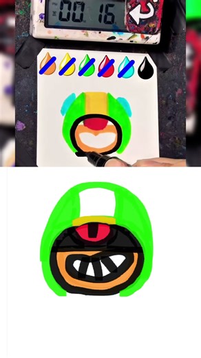 Drawing Leon (BrawlStars) in 40Sec (Remake by xunyu) #art #tiktok #trending #shorts #MillkunTV