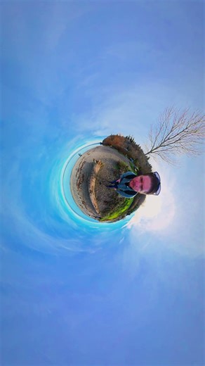Time lapse tiny planet at the beach 4k