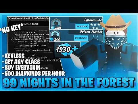 99 Nights In The Forest Script *NO KEY* - Infinite Diamonds, Farm Diamonds, Free Classes & More! 💎🧰