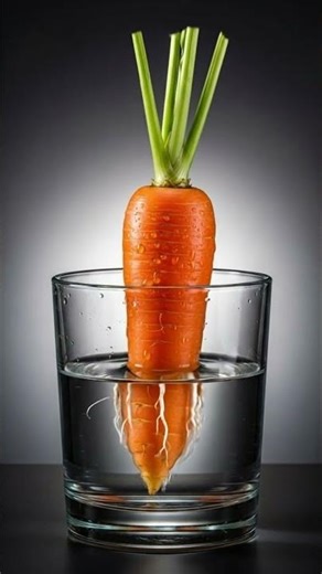 See what happens when you put a carrot top in water for 10 days