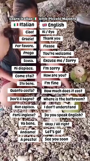 ✨ Essential Italian Phrases for Beginners 🇮🇹 #LearnItalian #ItalianVocabulary #ItalianPhrases #ItalianForBeginners #EasyItalian #DailyItalian #SpeakItalian #ItalianLanguage #ItalianLessons #LanguageLearning #fblifestyle | Piccolo Maestro