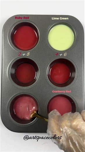Ruby Red & Lime Color Blends: 4 Shades to Try #colormix #colorpalette #artshorts #artcolors