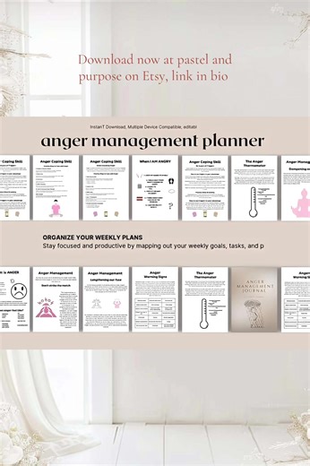 Anger Management Journal Template | Digital Self-Regulation Workbook | Mental Health Tracker Struggling with anger, frustration, or emotional overload? This digital Anger Management Template is designed to help you reflect, release, and reset. It’s a guided, self-paced tool to track triggers, manage reactions, and learn healthier coping skills. 💡 Perfect for: ✔️ Personal use ✔️ Therapy support ✔️ Emotional regulation ✔️ Teens, adults, and anyone ready to grow 📥 Instant digital download – use o