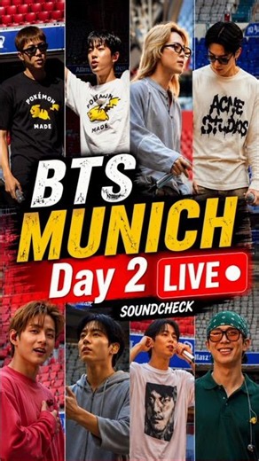 BTS Munich Day 2 Live 🔴Soundcheck , Run BTS, MIC Drop & FIRE Rehearsal | Jungkook, V, Jimin