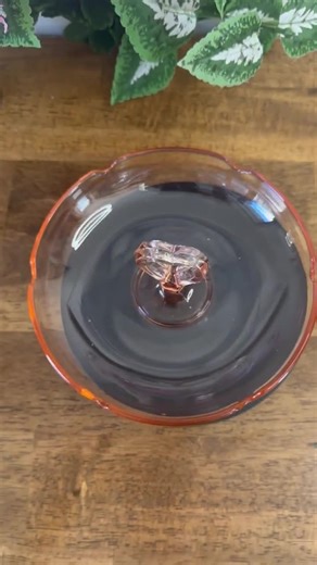 Vintage Pink Depression Glass Tidbit Tray Heart Handle Serving Dish Retro Dining