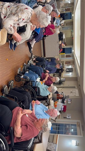 The Care Center enjoyed a crazy afternoon with a Cheese Puff Challenge. Lots of giggles and laughter!! | EverTrue Breeze Park