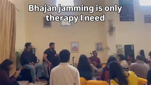 India Music Collective | Misfits on Instagram: "Join us every weekend for bhajan jamming ✨ Follow us to know more ( Jamming, bhajan, Radha Rani, Radhekrishna, Music, live singing, evening, kirtan, melody, peaceful, calm, therapy ) #jamming #trending #viral #fyp #radheradhe"