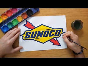 How to draw the SUNOCO logo