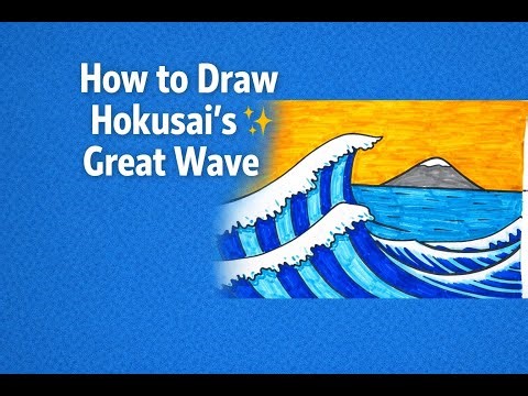 The Great Wave by Hokusai 🌊 Easy Drawing with Markers