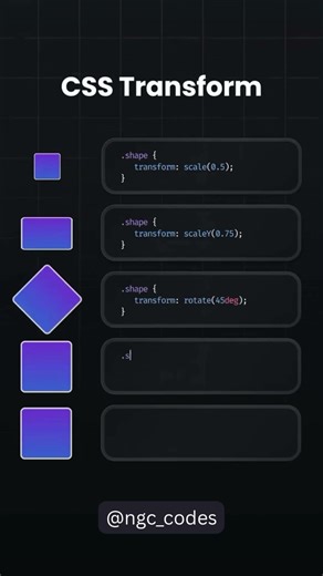 CSS Transform🔥: Rotate, Scale, Translate & Skew Explained 🎯🚀 | #shorts #html #css
