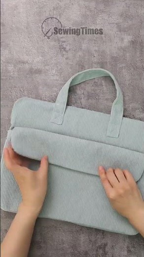 DIY Cozy 15" Laptop Bag with Front Pocket | Corduroy Charm You’ll Love!