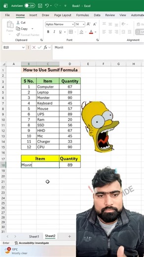SUMIF Formula in Excel | advance excel tutorial #rkstudio8626 #shorts