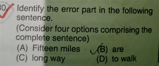 Identify the error part in the following sentence. (Consider fo... | Filo