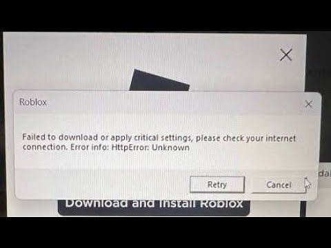 Fix failed to download or apply critical settings please check your internet connection roblox 2023