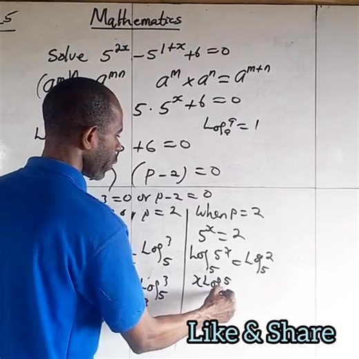 Solving Exponential Equation leading to quadratic Equation Watch and learn #exponents #fblifestyle #usa #UK #mathematics | Physics & Mathematics lovers