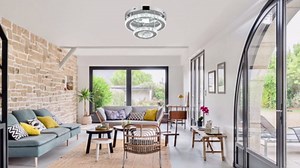 Crystal Ceiling Light Modern Round Crystal Chandeliers with Remote Control 2 Layers Flush Mount LED Ceiling Light Fixture for Bedroom Hallway Kitchen Closet (Dimmable)