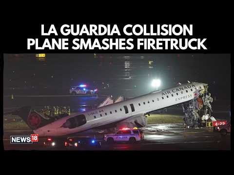 LaGuardia TRAGEDY: Air Canada Plane Collides With Fire Truck, Pilot & Co-Pilot Killed | Airport SHUT