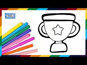 Easy Trophy Drawing for Kids | Step-by-Step Tutorial
