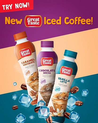 Enjoy your coffee shop favorites anytime, anywhere with Great Taste Iced Coffee! Choose from Vanilla Latte, Caramel Macchiato, and Chocolate Mocha flavors. ASC No. J075P012721GS | Great Taste Coffee